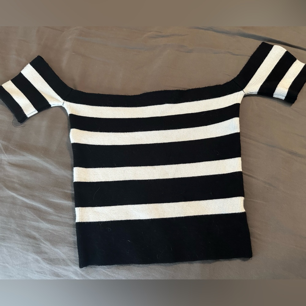 Forever 21 Striped Off-Shoulder Sweater